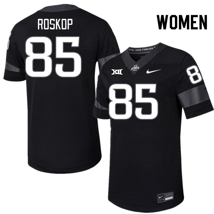 Women #85 Keaton Roskop Iowa State Cyclones College Football Jerseys Stitched-Black